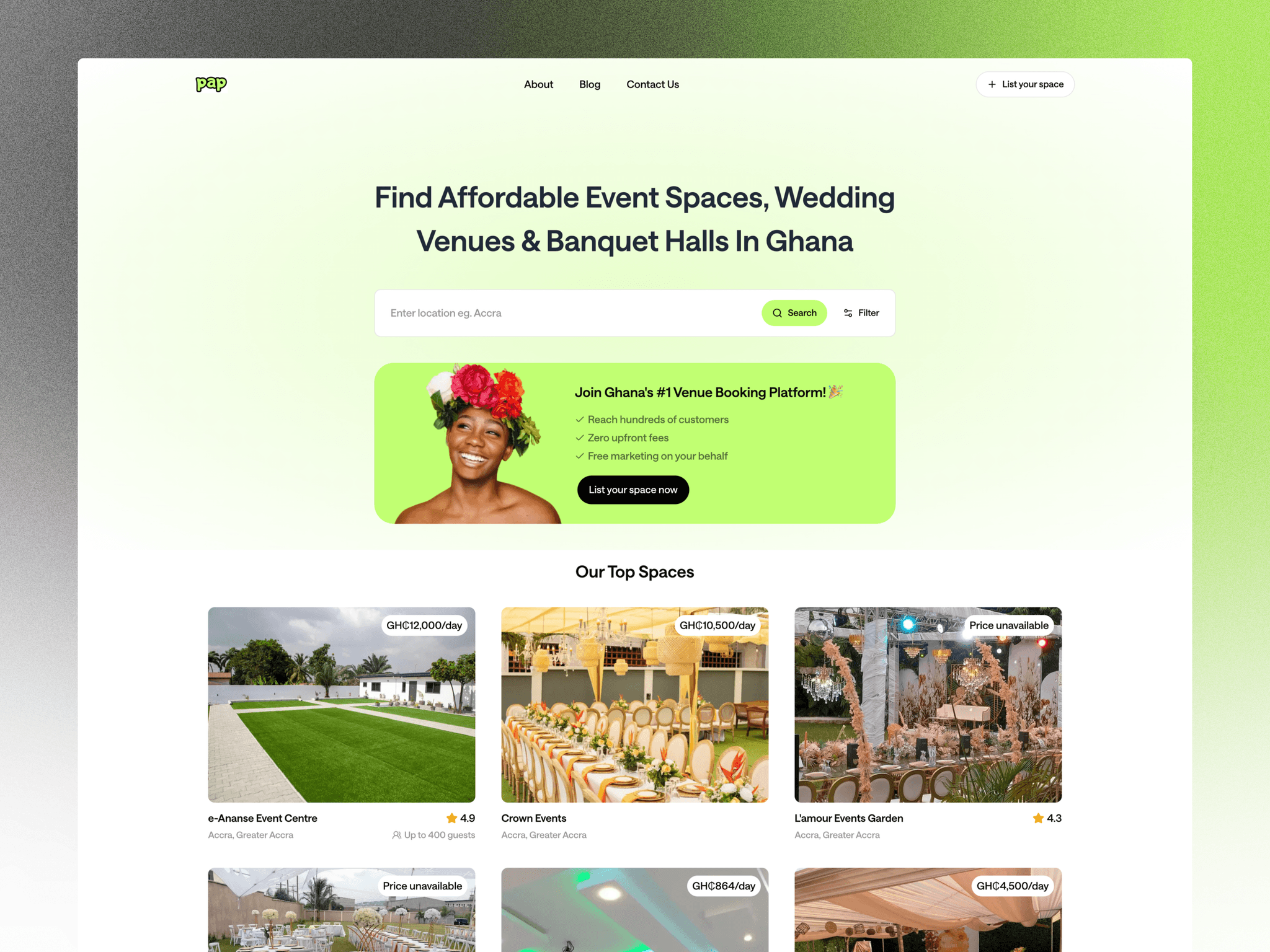 pap events web app